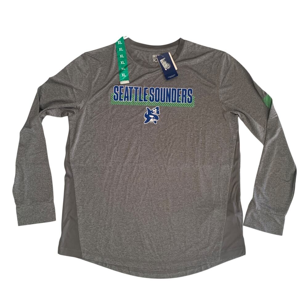 Seattle Sounders Men's Size XL Long Sleeve Gray Soccer MLS T-Shirt New